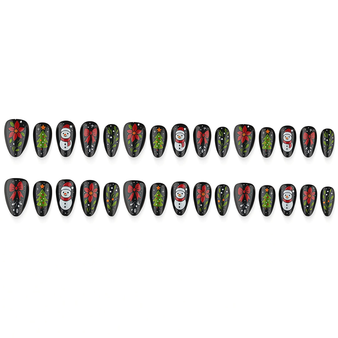 Artificial nail set with festive Christmas design Bowlift
