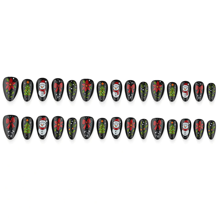 Artificial nail set with festive Christmas design Bowlift