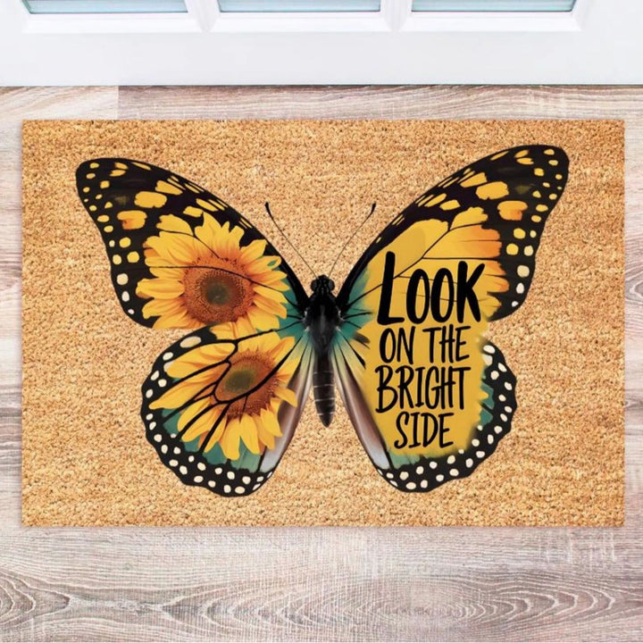 Decorative Bee Hive Welcome Indoor Outdoor Low-Profile Doormat With Non-Slip Rubber Backing