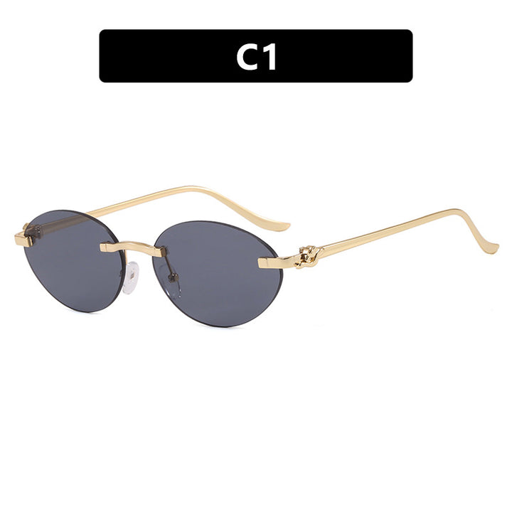 Women's elegant oval sunglasses with golden accents Bowlift