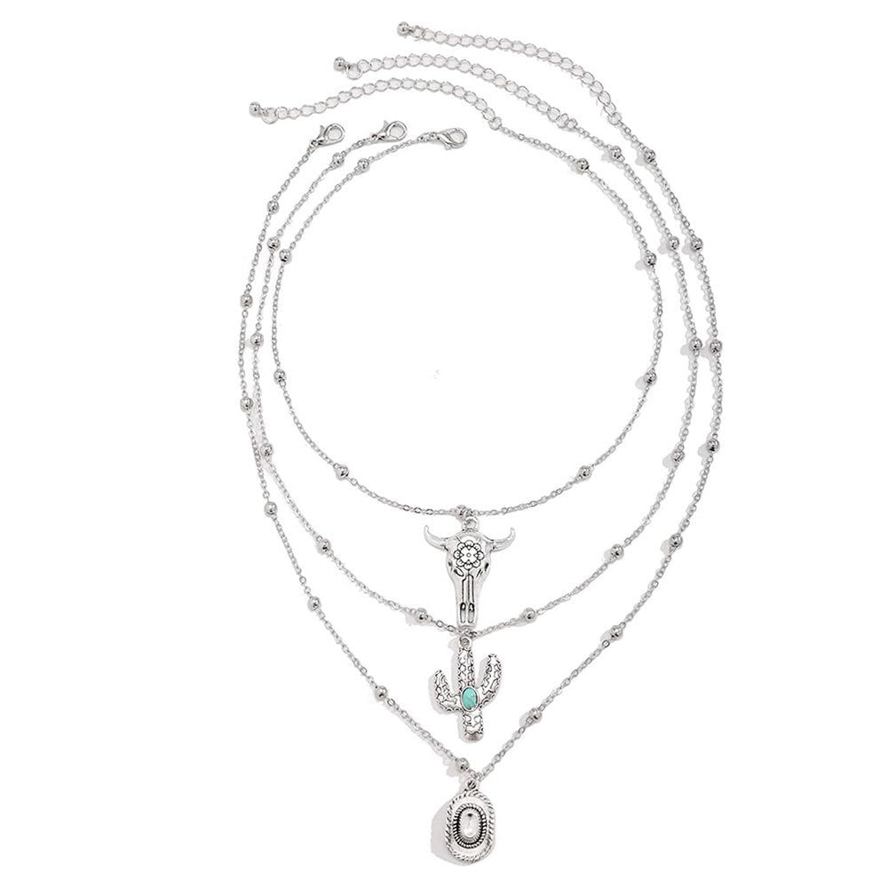 Layered Celestial Pendant Necklace Bowlift