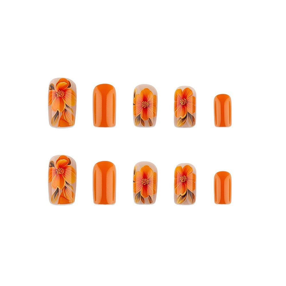 Artificial nails with floral 3D design Bowlift