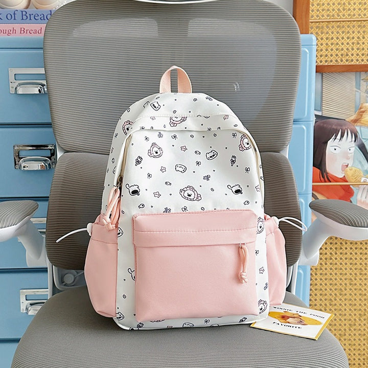Playful Bunny Ears Printed Backpack Bowlift