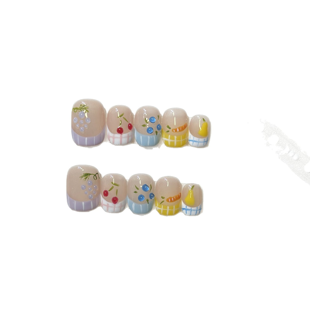 Artistic Fruit-Inspired Press-On Nail Set Bowlift