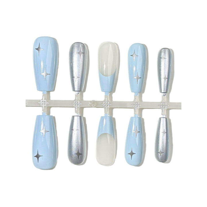 Stylish Star-Embellished Press-On Nail Set