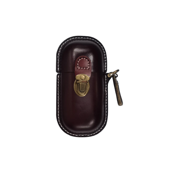 Vintage Leather Sunglasses Case with Brass Clasp Bowlift