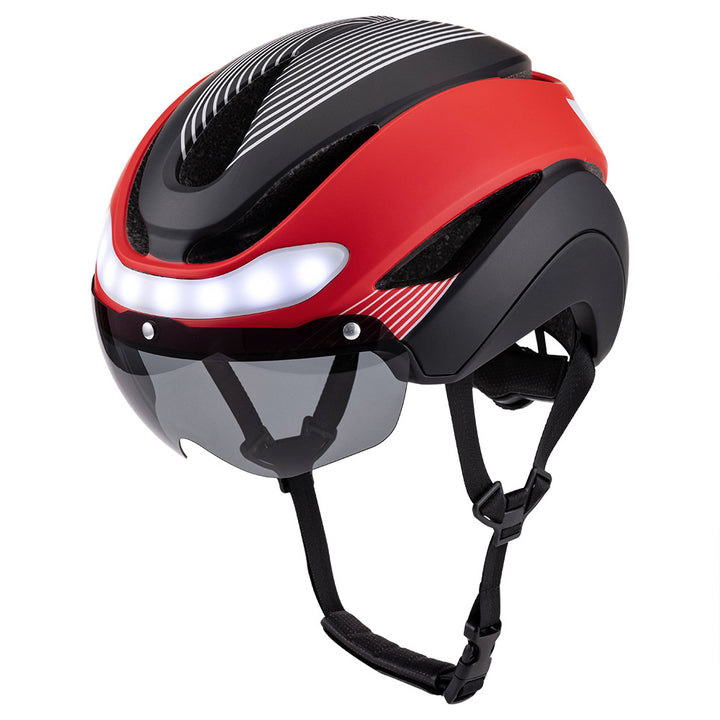 Advanced Cycling Helmet with Integrated Safety Light Bowlift