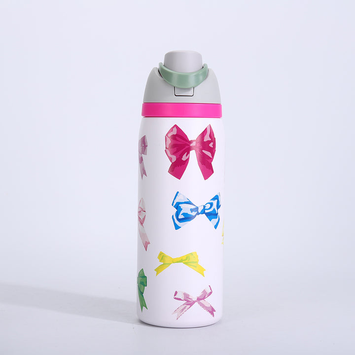 Vacuum-Insulated Stainless Steel Bottle With One-Touch Flip Lid And Integrated Carry Loop