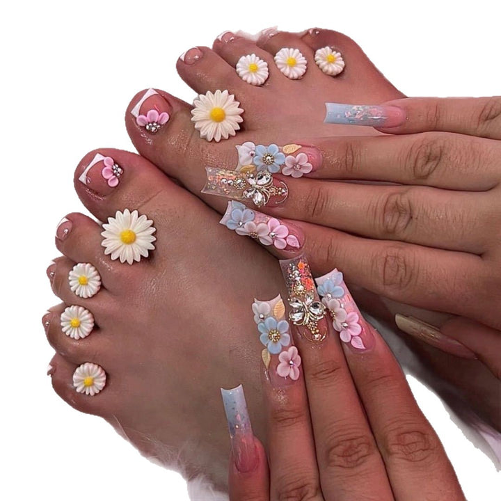 Floral Artisan Press-On Nail Set Bowlift