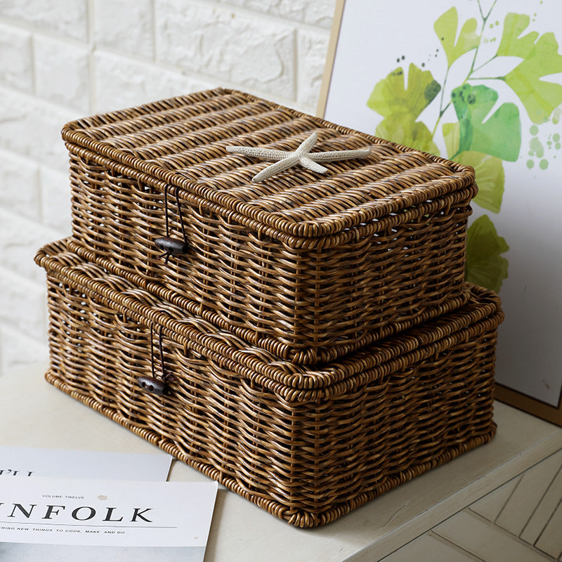 Handcrafted Natural Wicker Storage Chest Bowlift