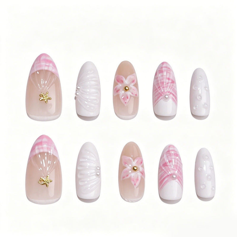 Decorative Floral Press-On Nail Art Set