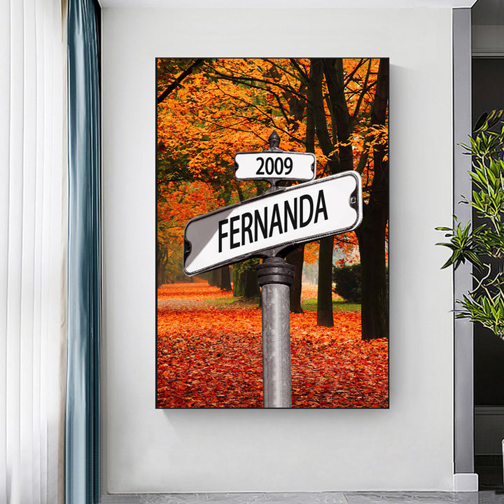 Personalized Vintage Street Sign Canvas Wall Art