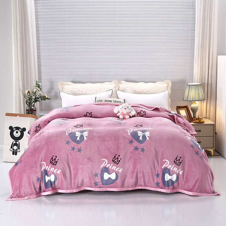 Women's cozy fleece blanket with playful cloud pattern Bowlift