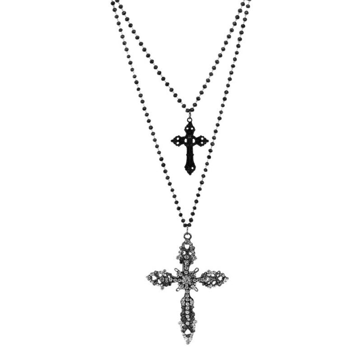 Dual-Layered Cross Pendant Necklace Bowlift