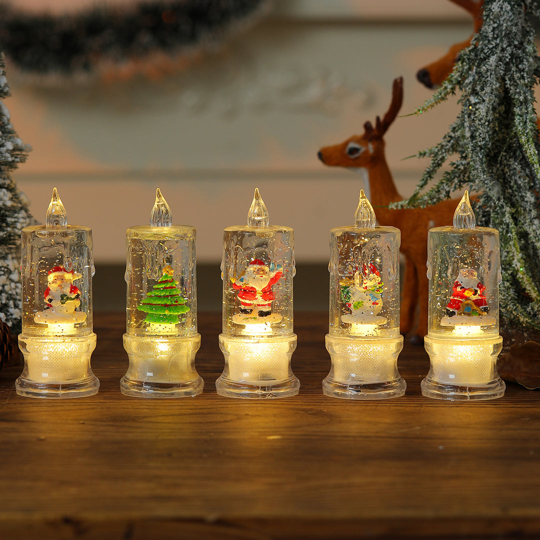 LED Illuminated Christmas Candle Figurine Bowlift