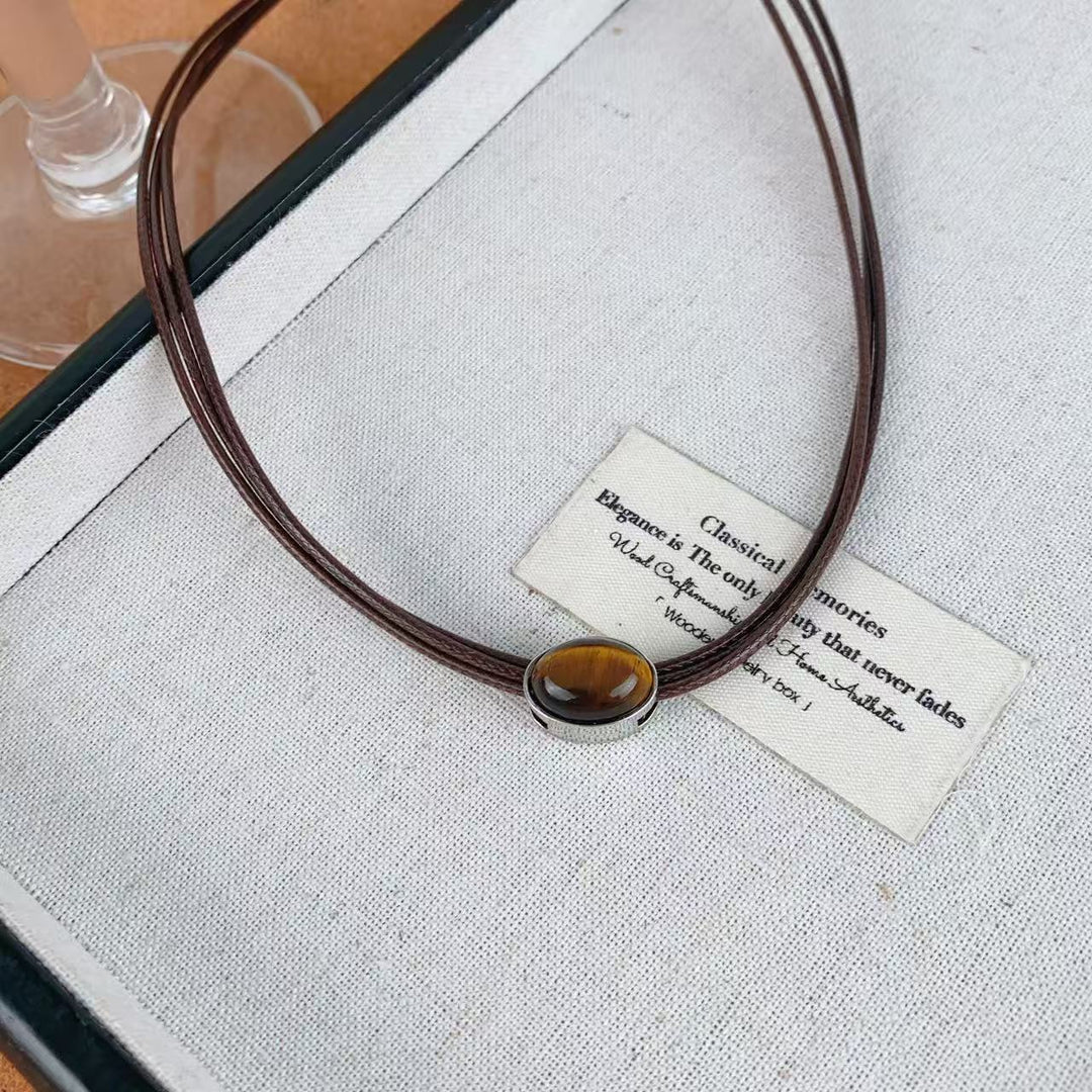 Tiger Eye Pendant Necklace Bowlift