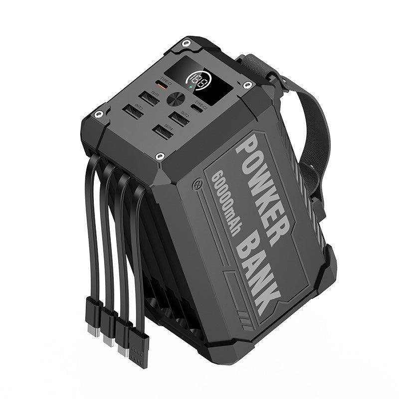 Portable multifunctional power bank with four USB ports and digital display Bowlift