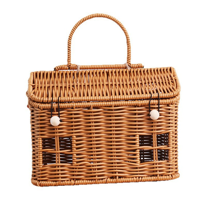 Charming Woven Storage Basket with Lid Bowlift