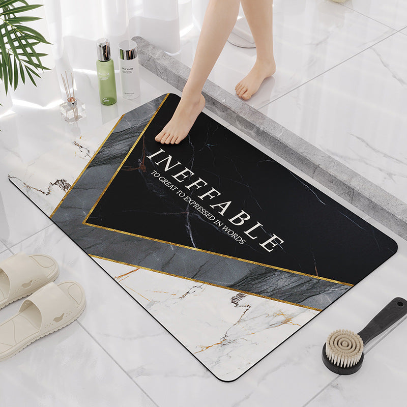 Elegant Marble Design Bathroom Mat Bowlift