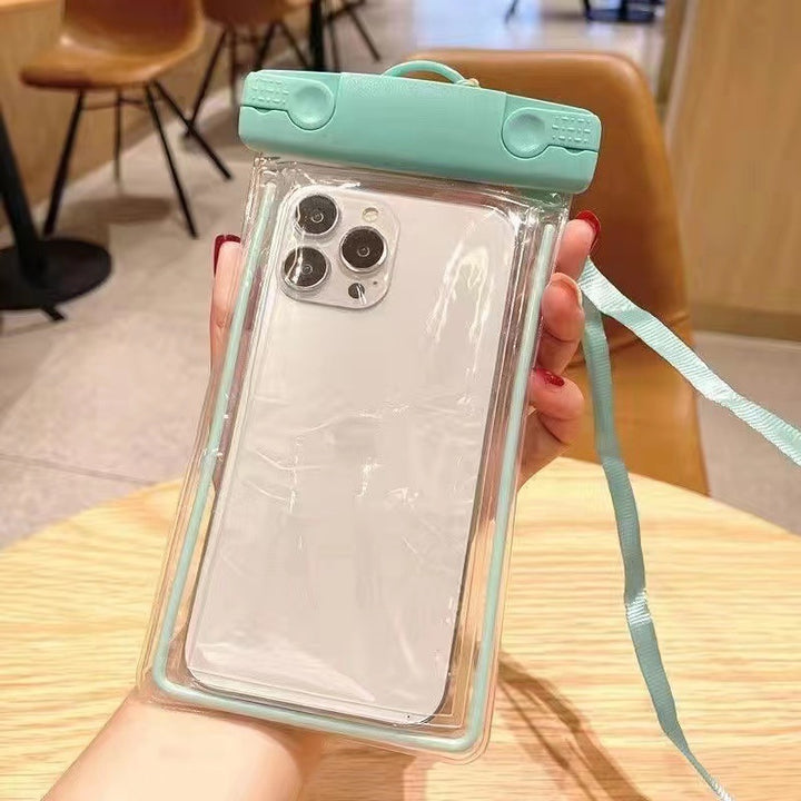 Waterproof phone pouch with adjustable lanyard and transparent touch-sensitive sleeve Bowlift
