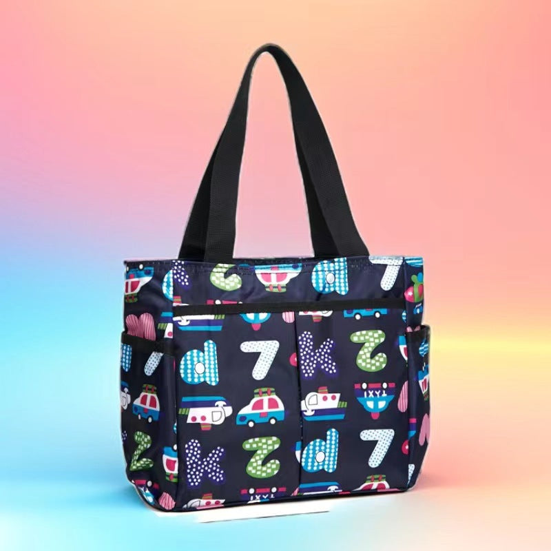 Stylish Striped Multi-Pocket Tote Bag Bowlift