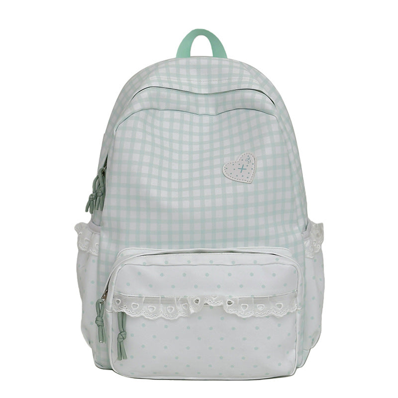 Whimsical Gingham Pattern Backpack Bowlift