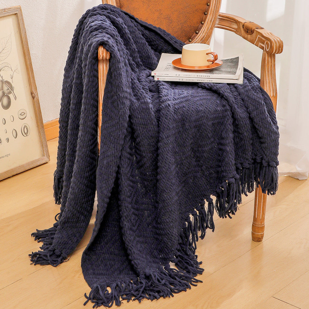 Handwoven Textured Throw Blanket Bowlift