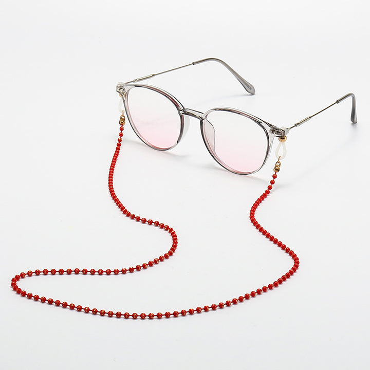Fashionable Cat-Eye Glasses with Beaded Chain Bowlift