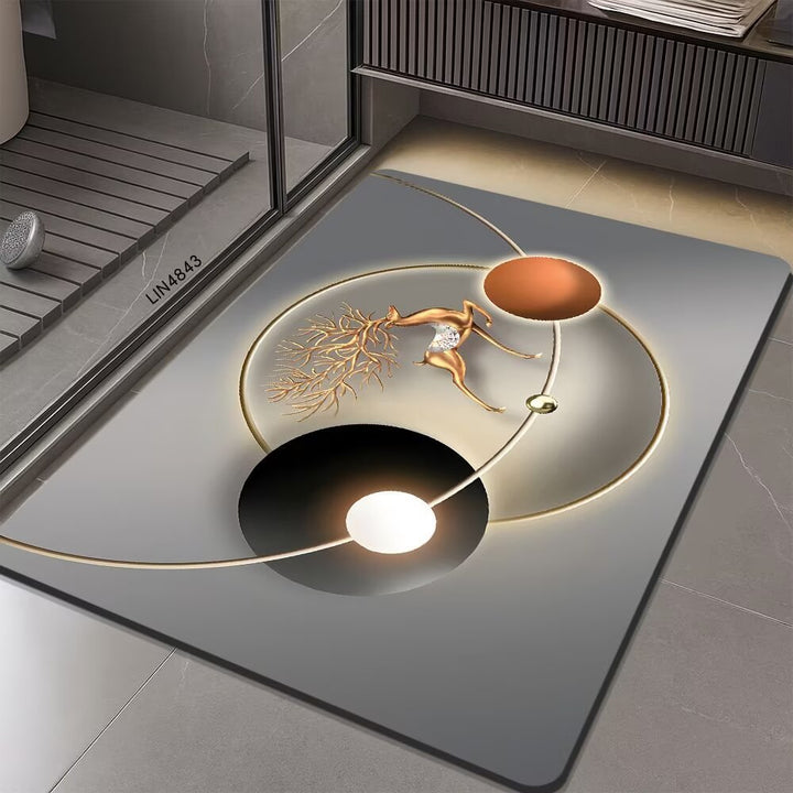 Geometric Hexagonal Pattern Bath Mat Bowlift