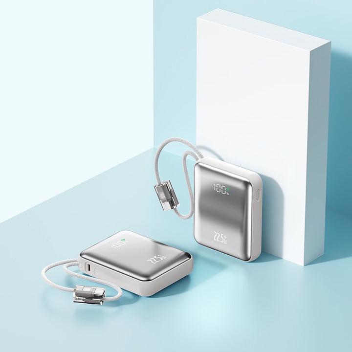 Ultra-Slim Power Bank with Integrated Charging Port and Digital Charge Indicator Bowlift