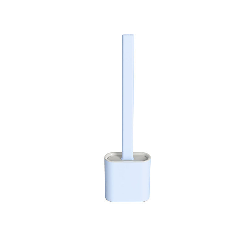 Silicone Toilet Brush Set With Anti-Splash Holder And Long Ergonomic Handle