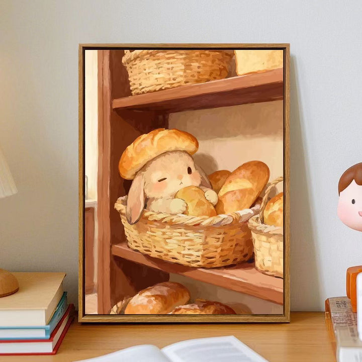 Cozy Cartoon Bunny Wall Art Bowlift