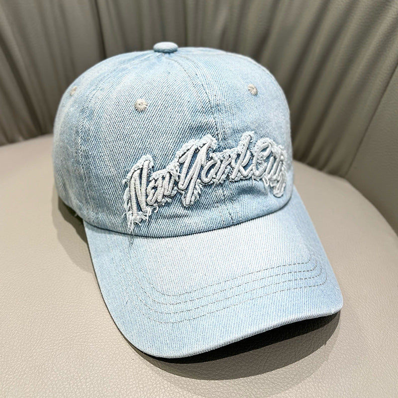 Women's Distressed Denim Cap Bowlift
