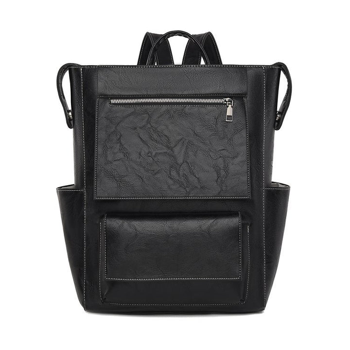 Multi-Pocket Genuine Leather Backpack Bowlift