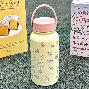 Women’s insulated drinking bottle with funny cat design Bowlift