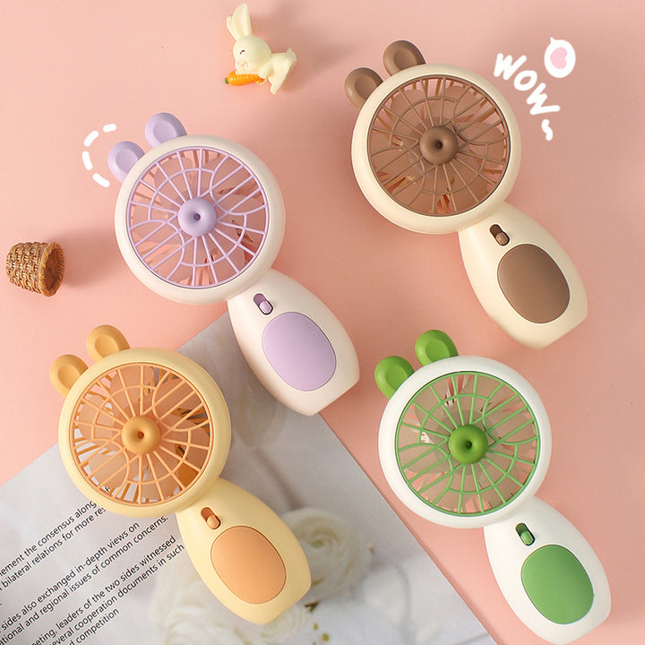 Women Portable Animal Pattern Hand Fan Bowlift