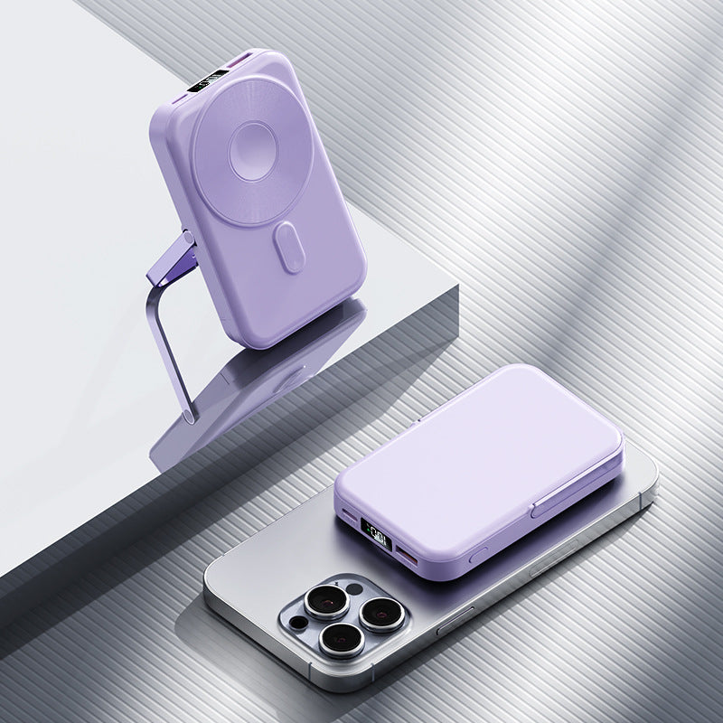 Portable power bank with foldable stand and digital charge level indicator Bowlift
