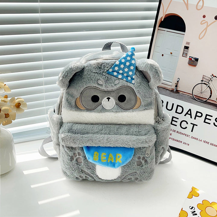 Plush backpack with cute bear motif Bowlift