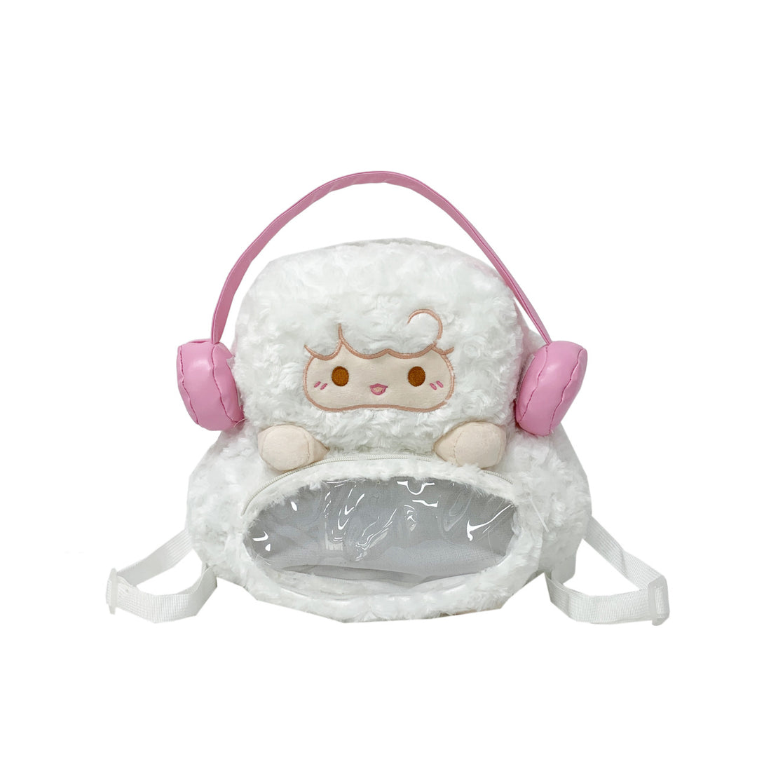 Plush backpack with transparent viewing window Bowlift