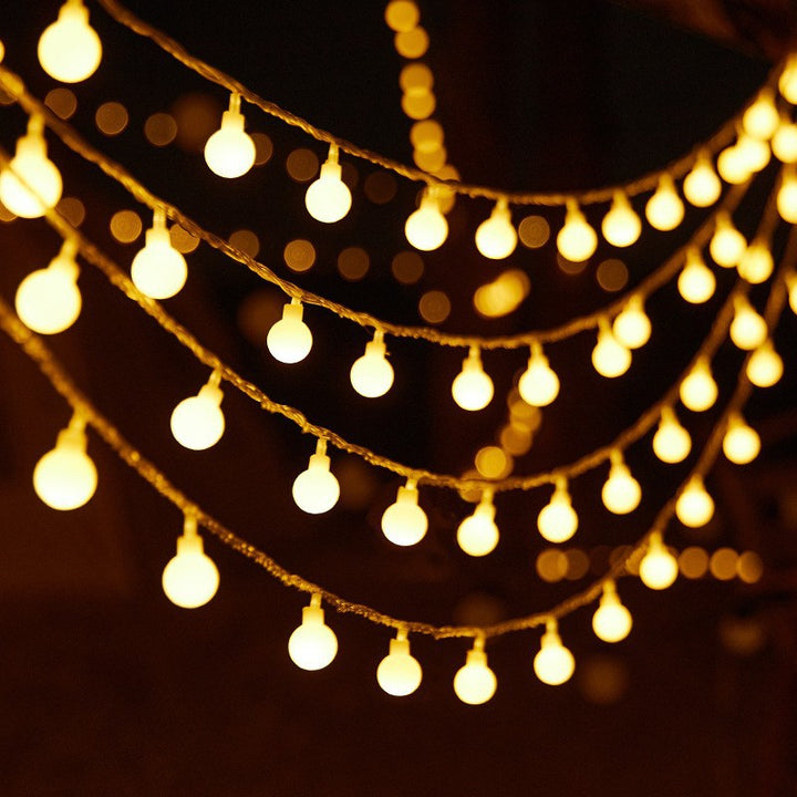 Decorative Outdoor LED Star And Globe String Lights Weather-Resistant Versatile Hanging Garland Bowlift