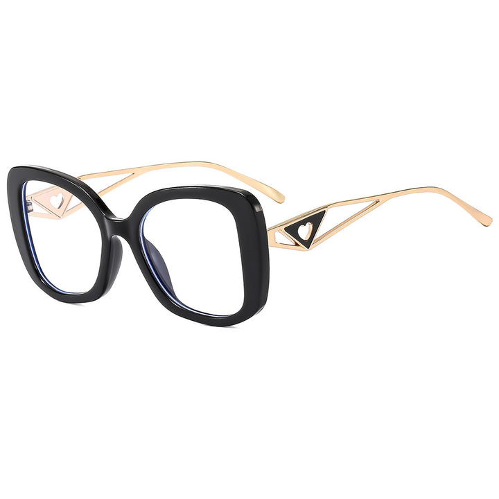 Ladies fashionable oversized sunglasses with luxurious heart detail Bowlift