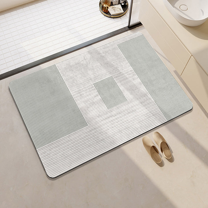 Contemporary Geometric Bath Rug Bowlift