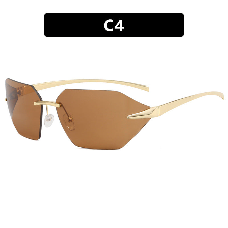 Women's geometric sunglasses with elegant metal frame and polarized lenses Bowlift