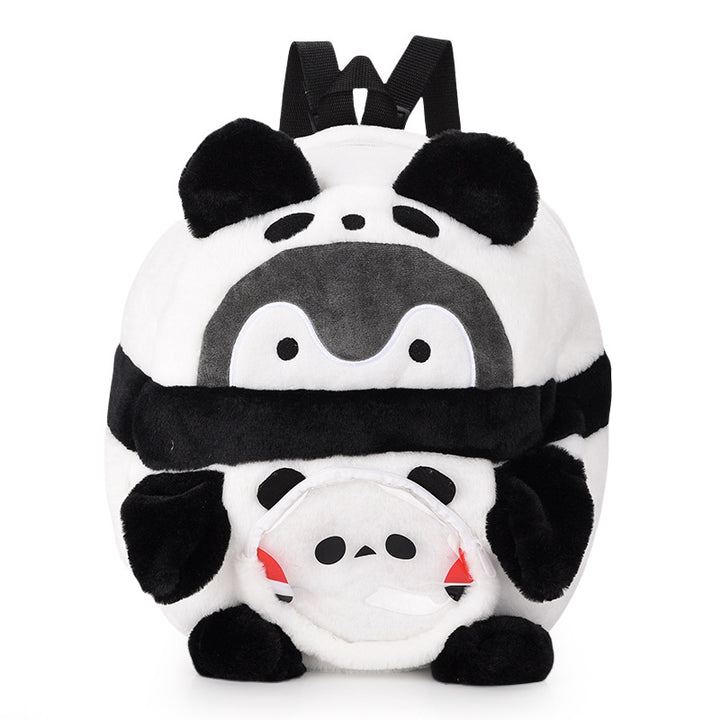 Plush Backpack with Playful Panda Design Bowlift