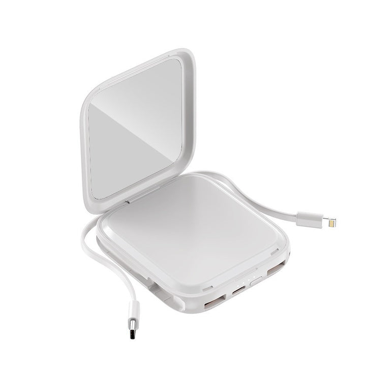 Portable cosmetic power bank with integrated mirror Bowlift