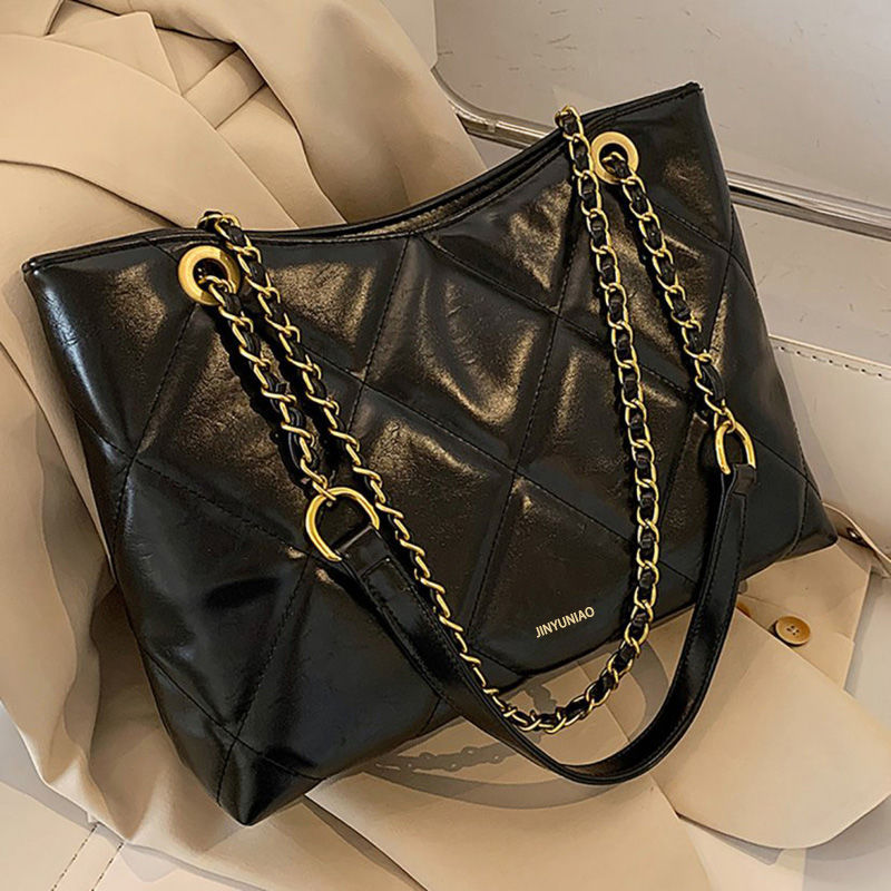Quilted Patent Leather Tote Bag Bowlift