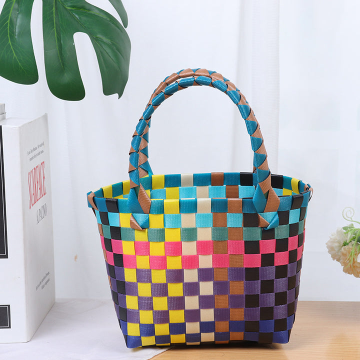 Colorful woven shopping bag Bowlift