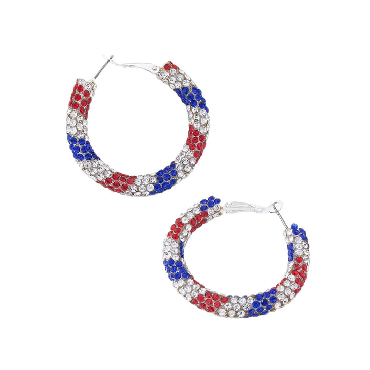 Women's sparkling hoops with rhinestone decoration and secure lever closure Bowlift