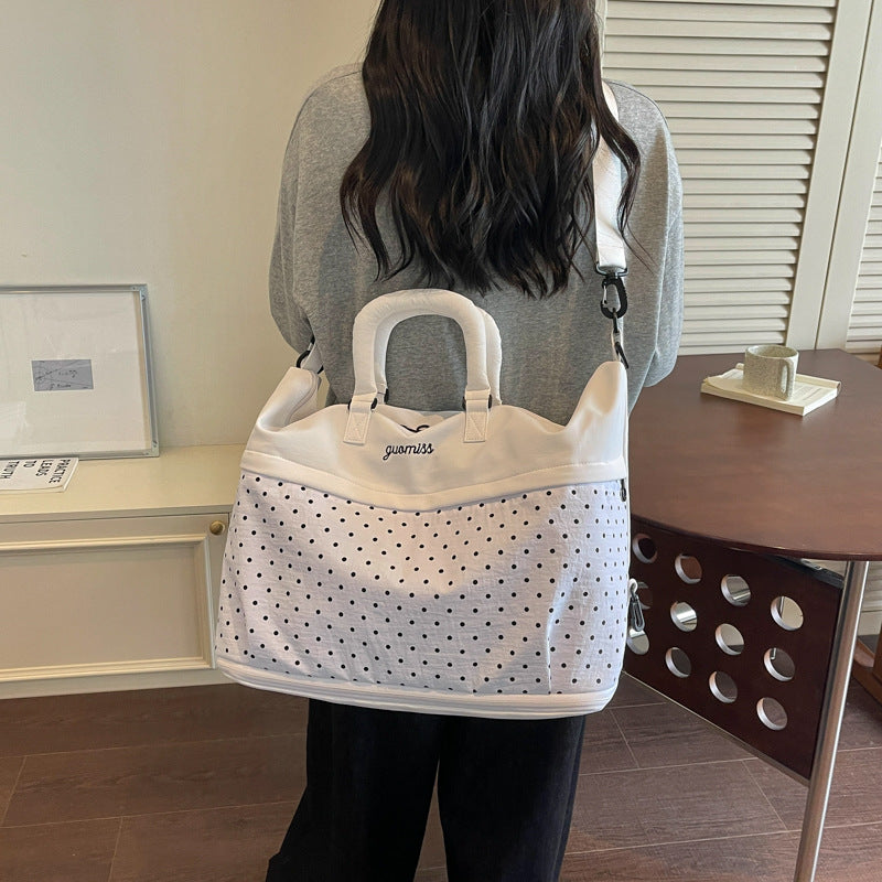 Stylish Polka Dot Travel Duffel Bag Bowlift