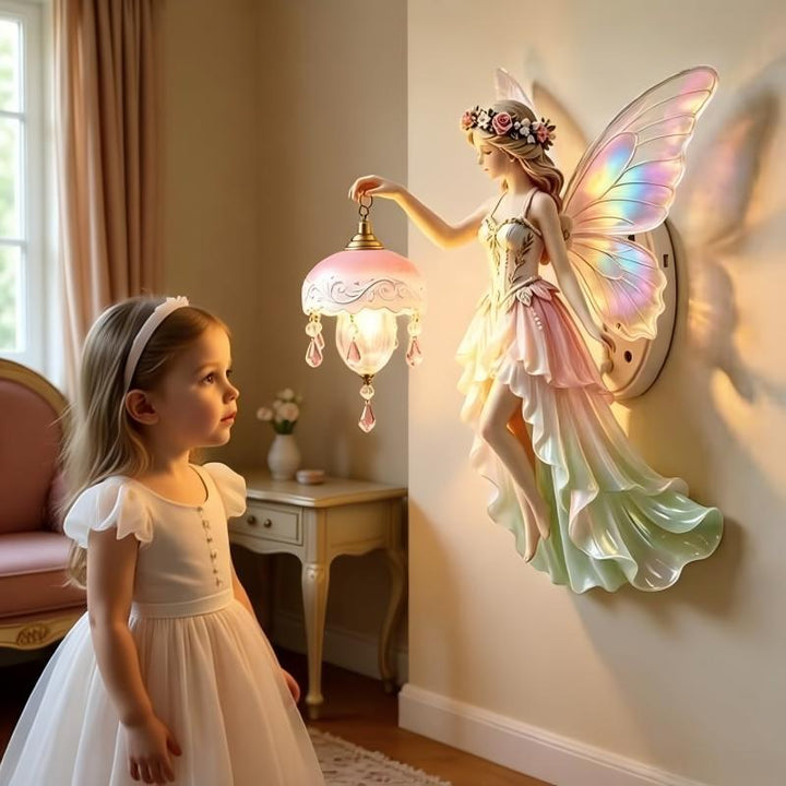 Decorative fairy figure with LED light Bowlift